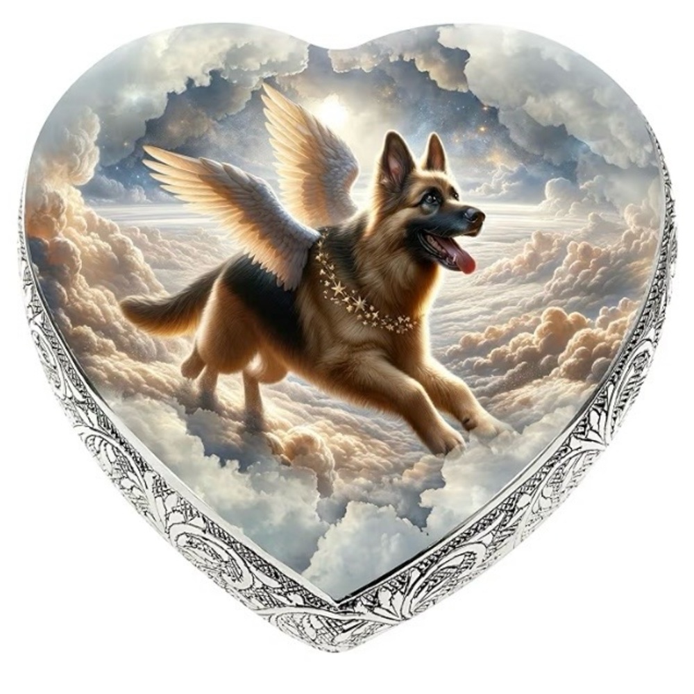Beautiful Heart Shape Custom Dog Urns for Ashes,German Shepherd Dog Urn.
NEW